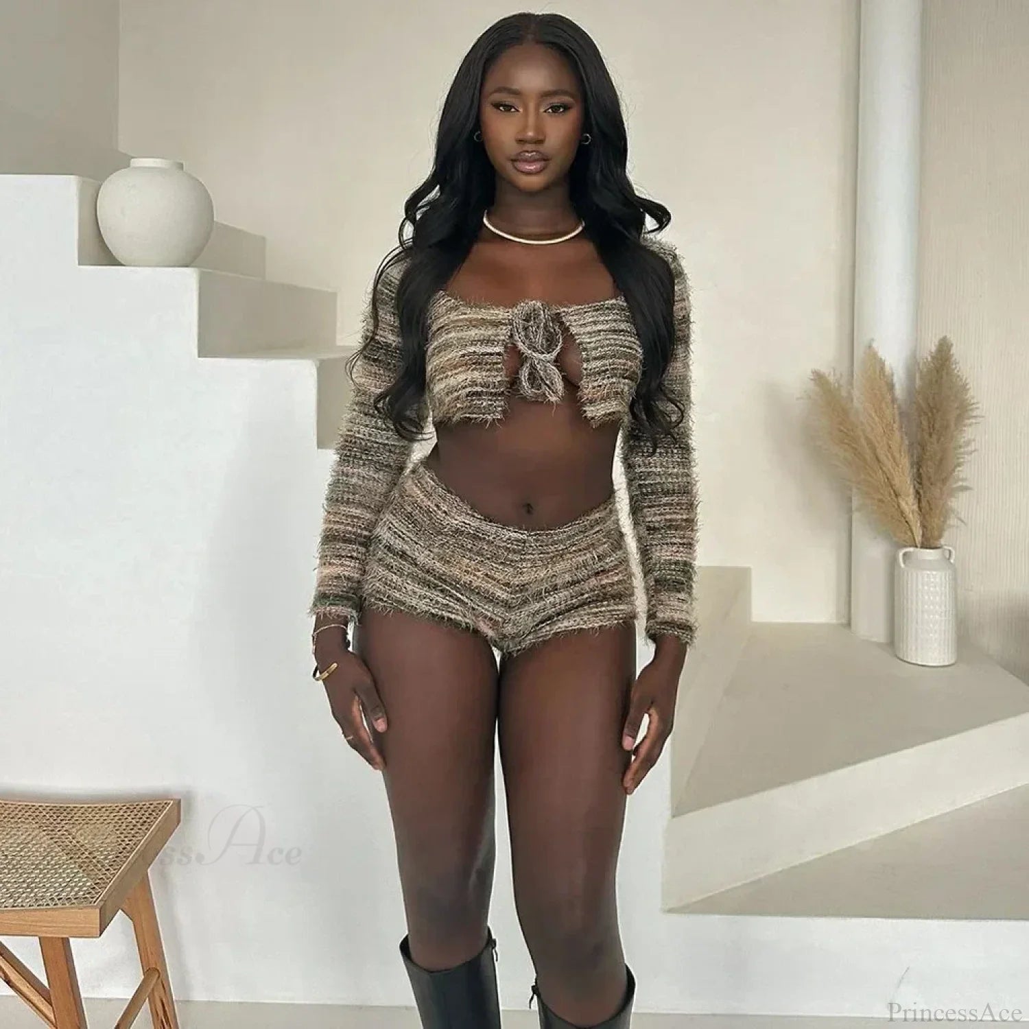 Two-Piece Knit Set Cardigan