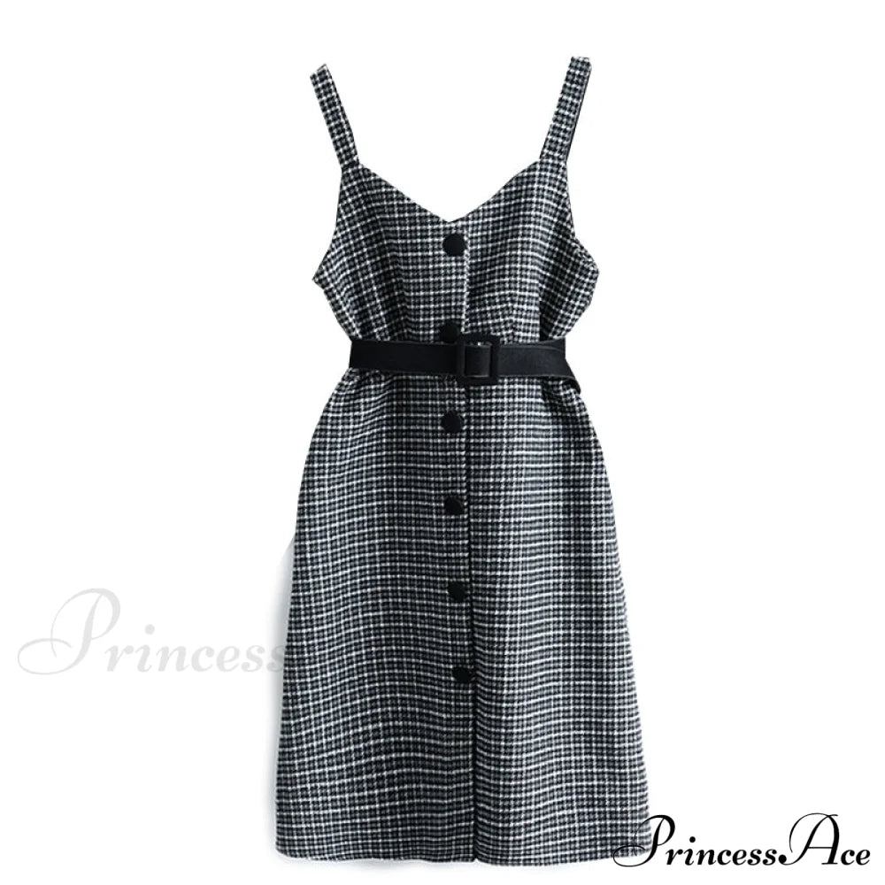 Two Winter Knee-Length Vestidos Autumn Plus Party Women Fashion Elegant Wool Piece Belt Gown