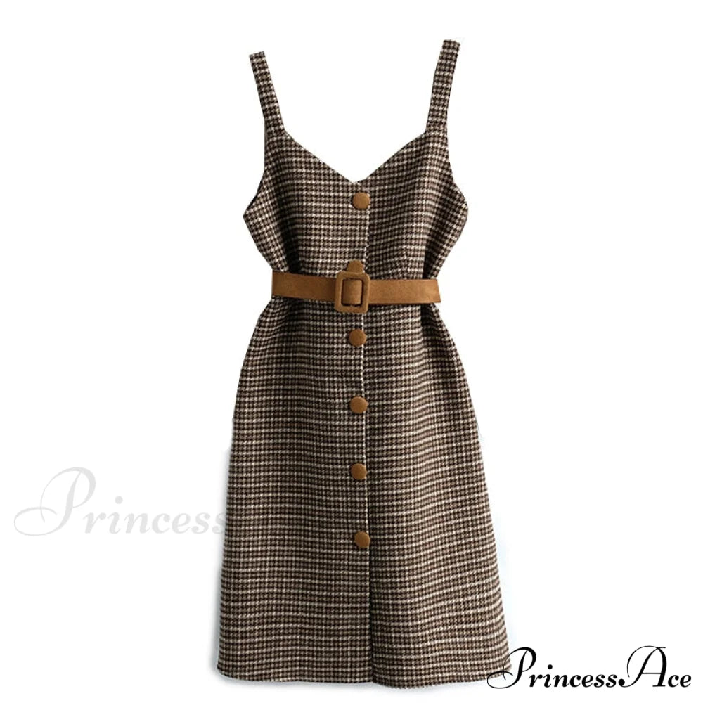 Two Winter Knee-Length Vestidos Autumn Plus Party Women Fashion Elegant Wool Piece Belt Gown