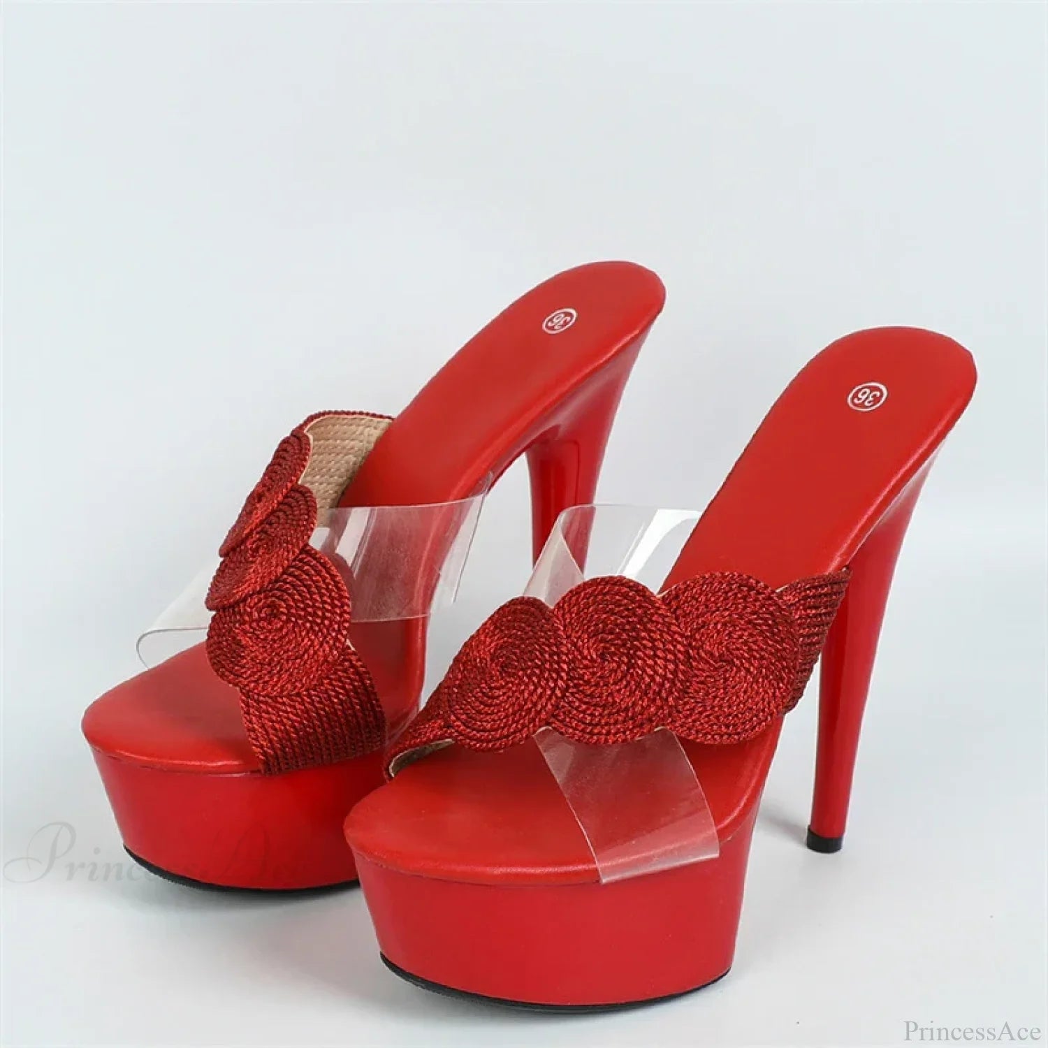 Ultra-Thin Summerfashionable Open-Toe Platform Party Club Sexy High Stripper Slipper Heel