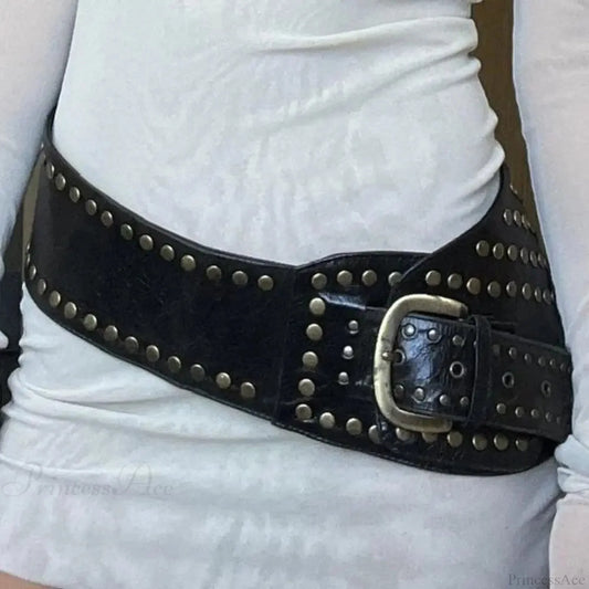 Uneven Rebel Gothic Leather Strap Gold