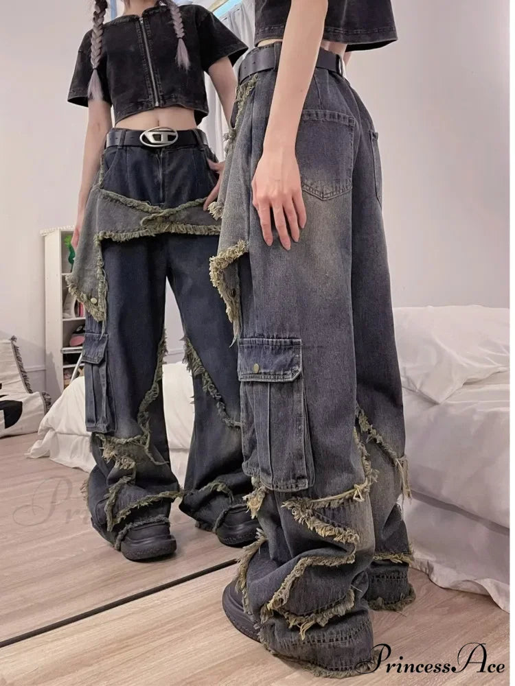 Unique Versatile Straight Leg High Waist Summer Loose Wide Vintage Style Women’s Jean