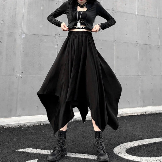 Unpredictable Elevated Waist Extended Skirt black / One Size