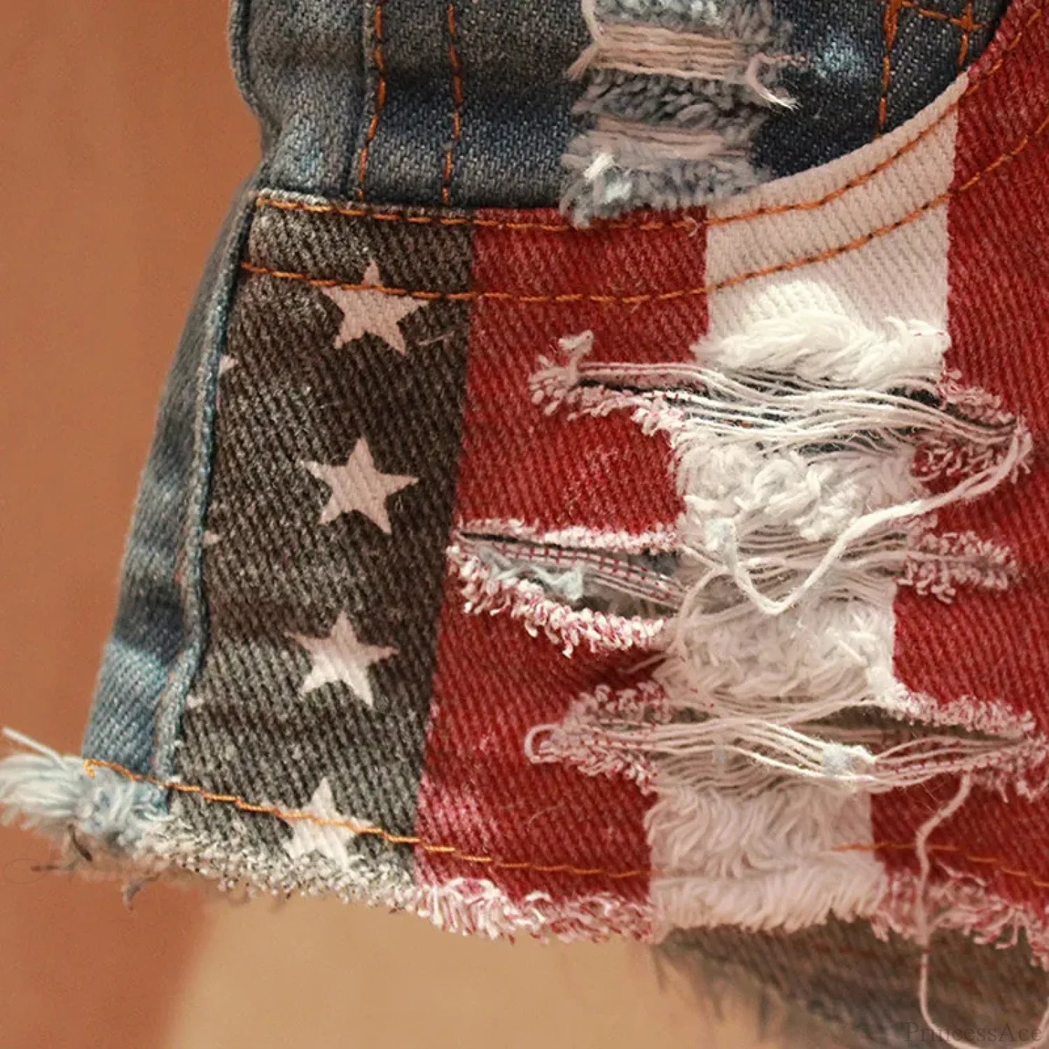 USA Flag Printed Pole Dance Short short-250223