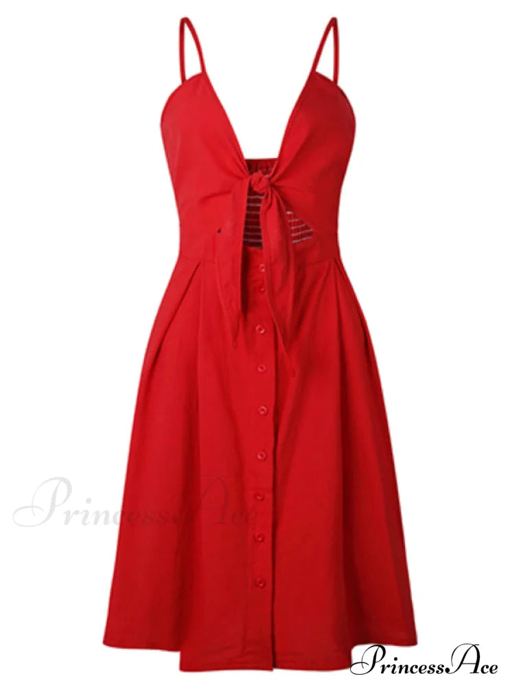 V Backless Midi Length Tunic Beach Dress M / Blue Dresses