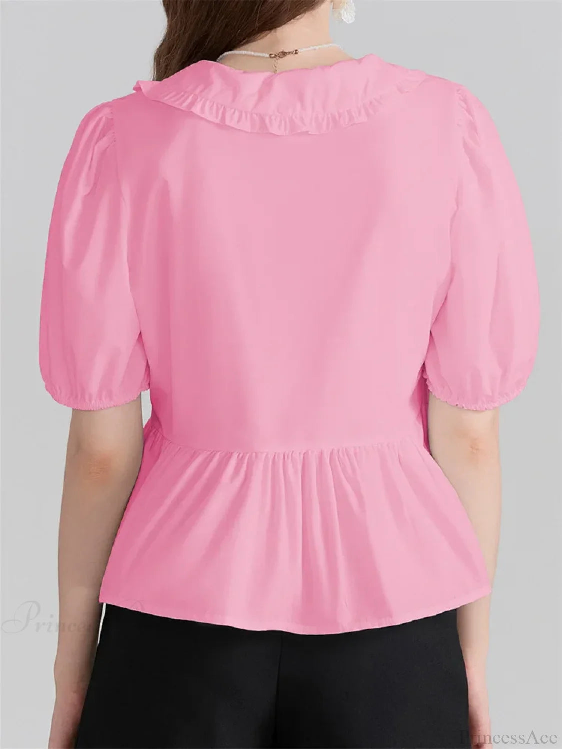 V-neck Front Bowknot Tie-Up Blouse blouse-250223