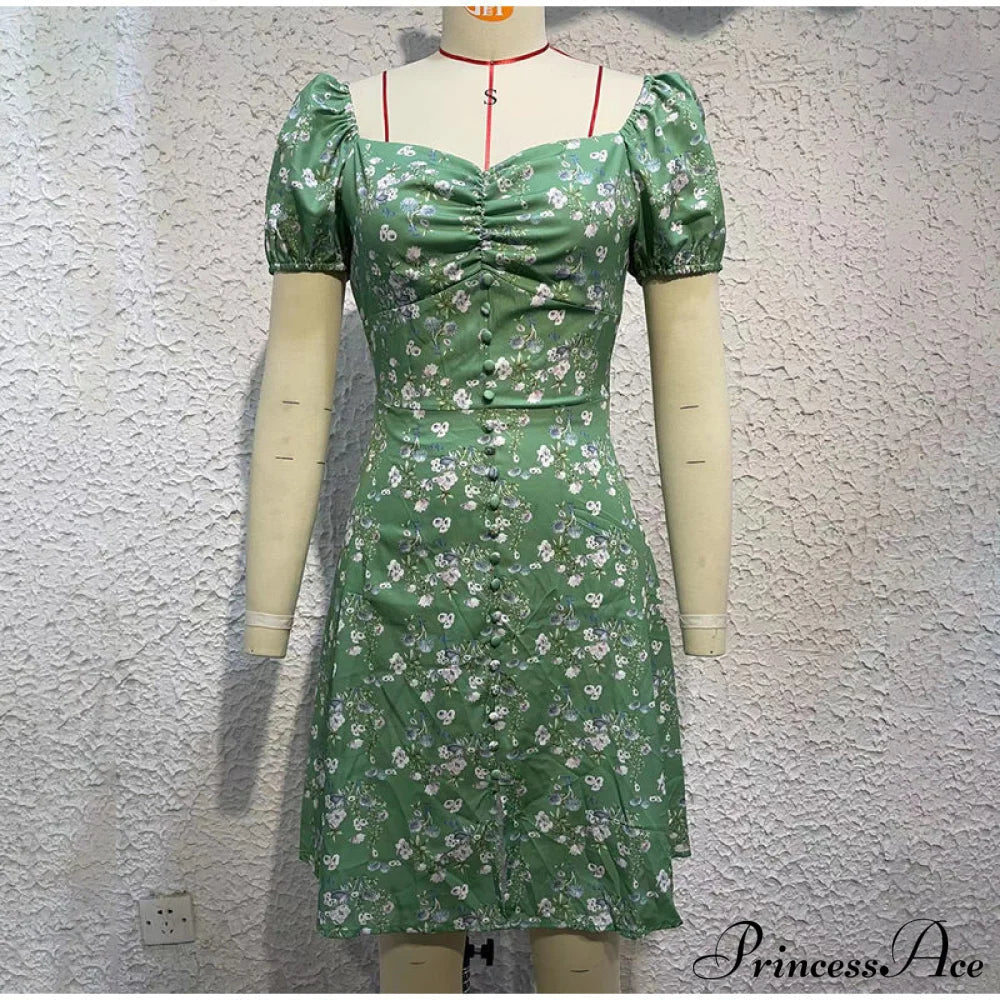 V-Neck Lace Up Lantern Sleeve Ruffles Dress Xl / Orange Dresses