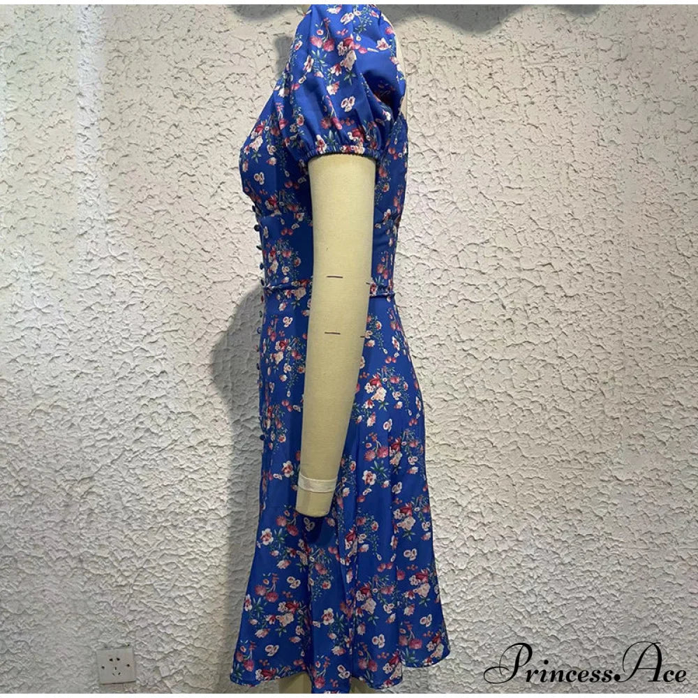 V-Neck Lace Up Lantern Sleeve Ruffles Dress Xl / Pink Dresses