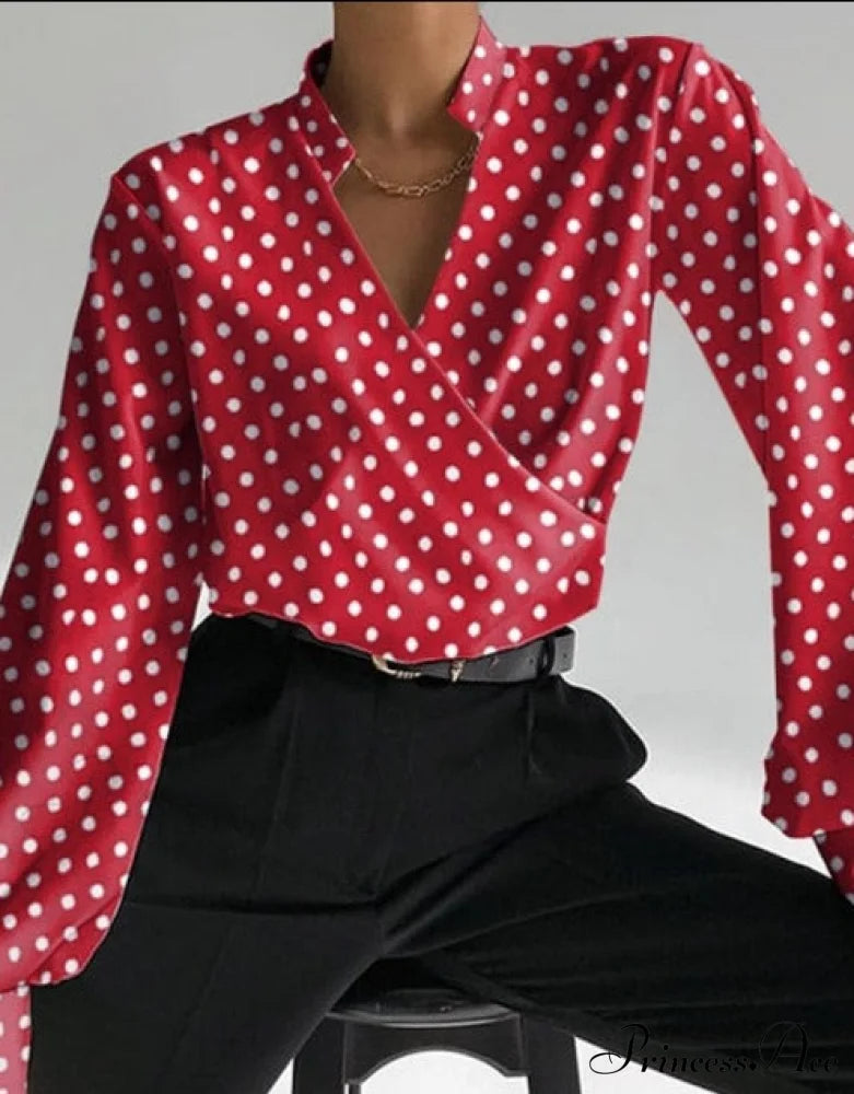 V-Neck Shirt - Tiara Tops & Blouses