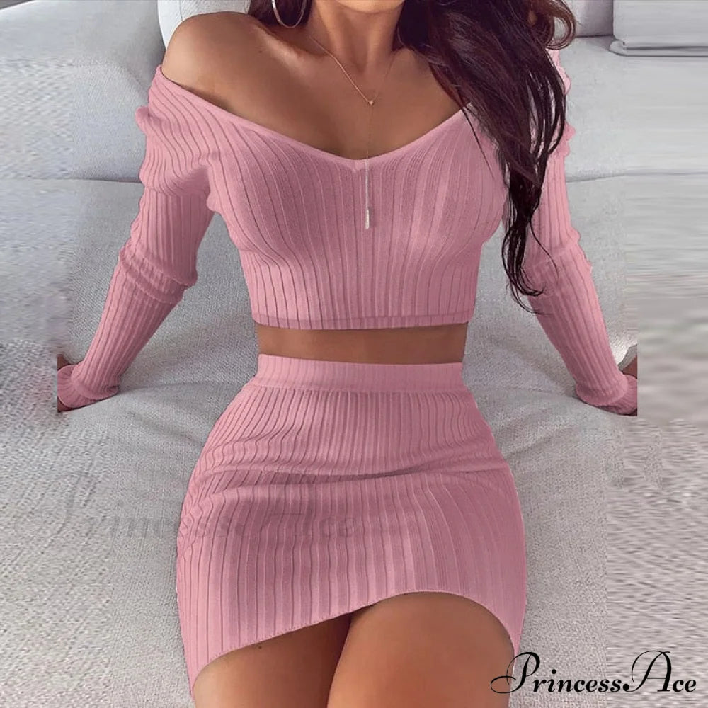 V Neck Slim The Mini Party Ladies Knit Shoulder Arm Off Warm-Season Elegant Women Gown Long Soft