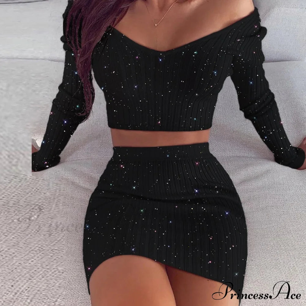 V Neck Slim The Mini Party Ladies Knit Shoulder Arm Off Warm-Season Elegant Women Gown Long Soft