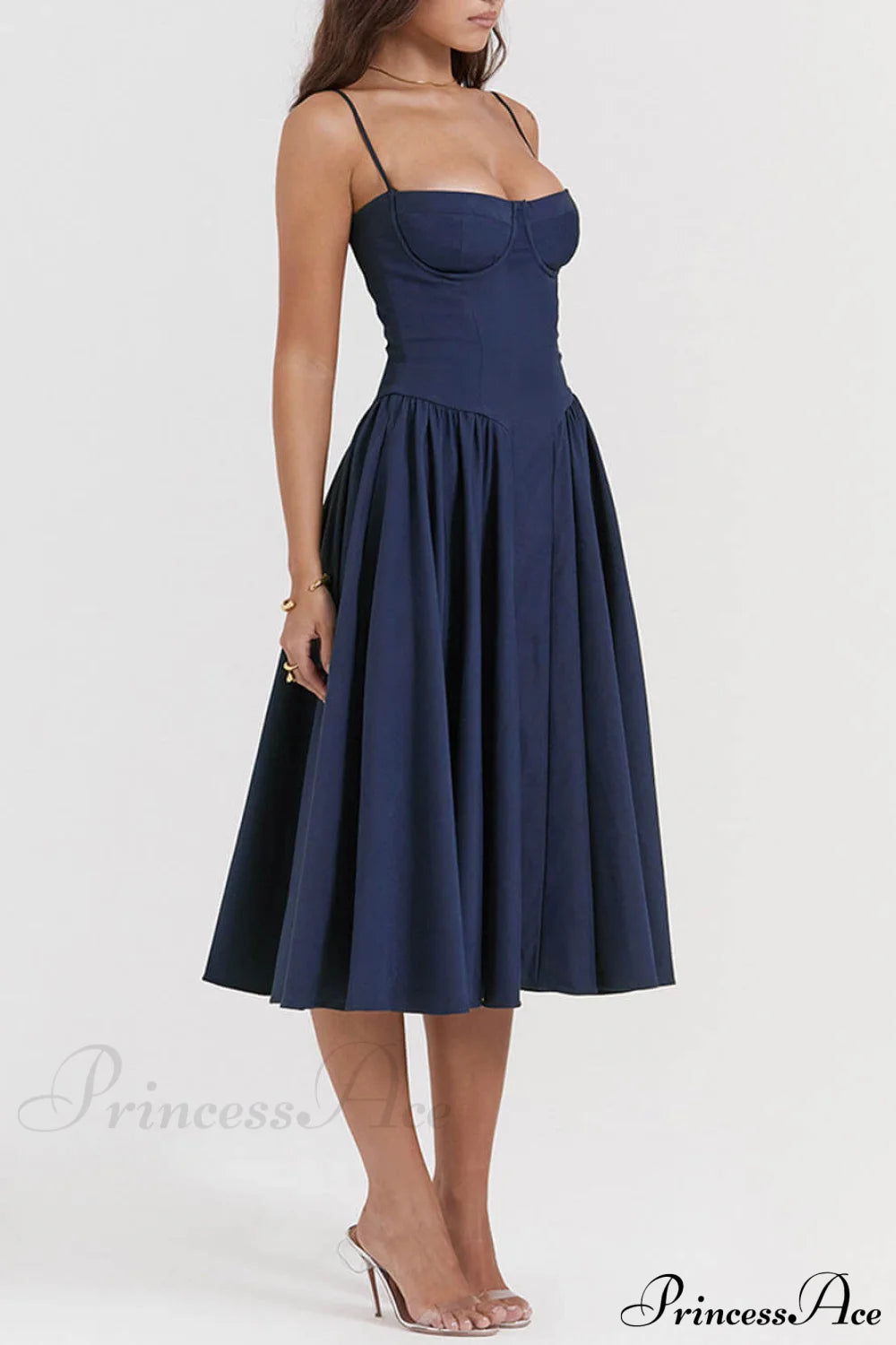 V-Neck Strapless Stylish Midi Dress Dresses