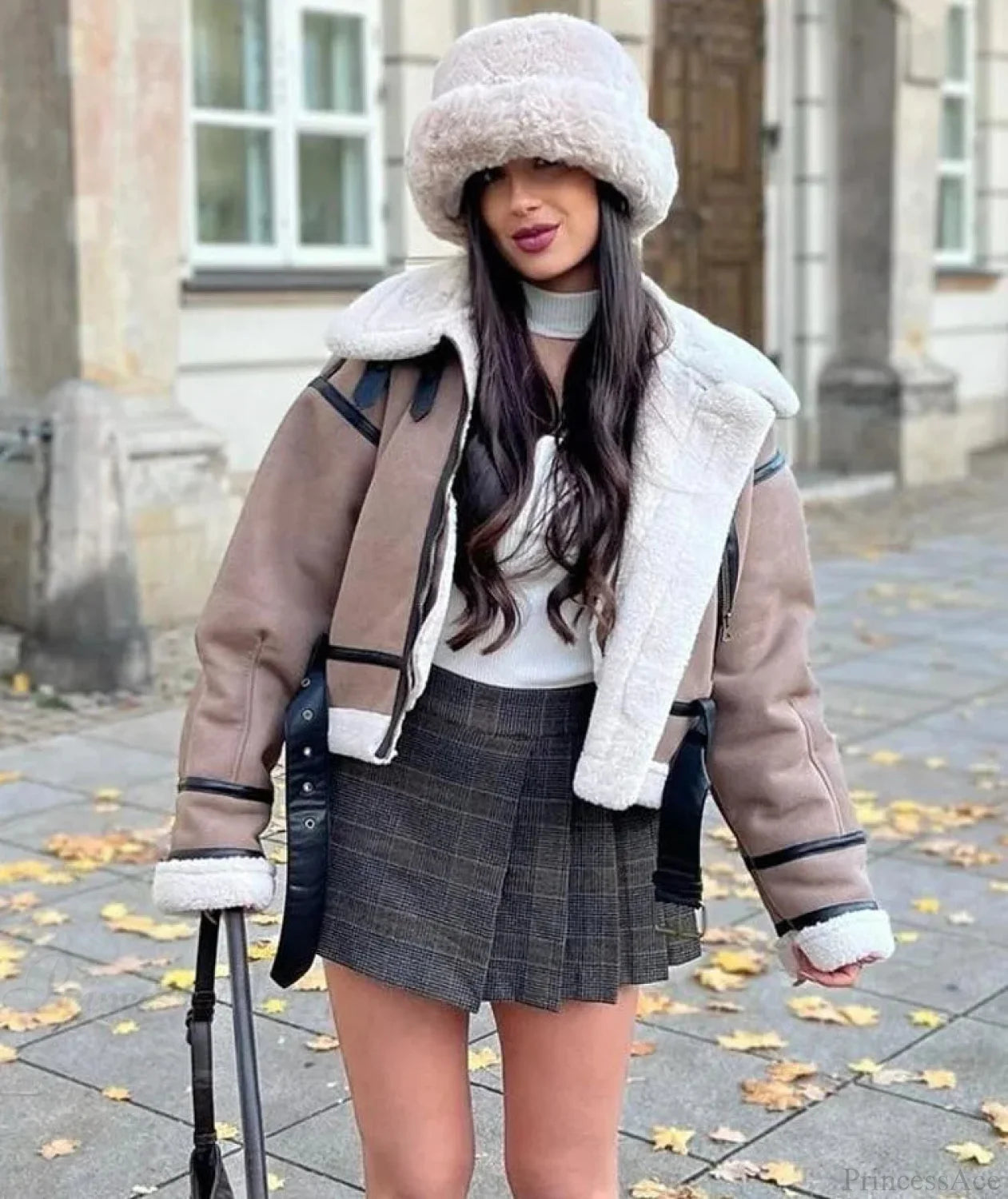 Velvet Zipper Cropped Coat Coats-241208