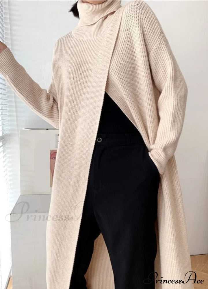 Vera Long Knit Top - Black One Size / Apricot Tops & Blouses