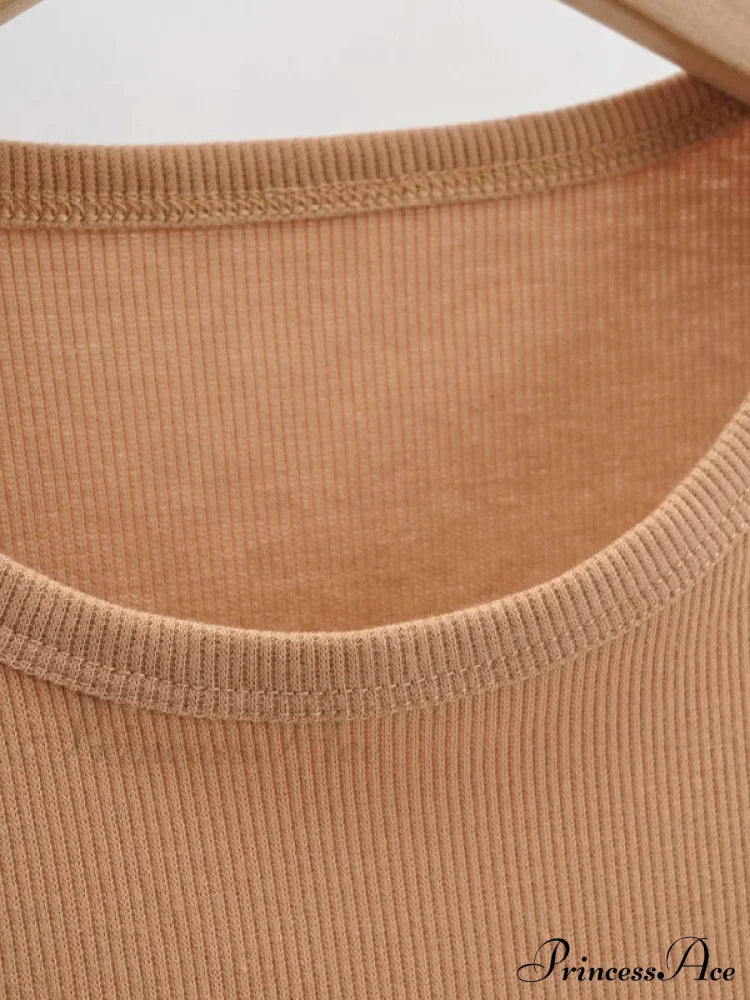 Vest Round Inverted Mini Triangle Women’s Sleeveless Neck Top