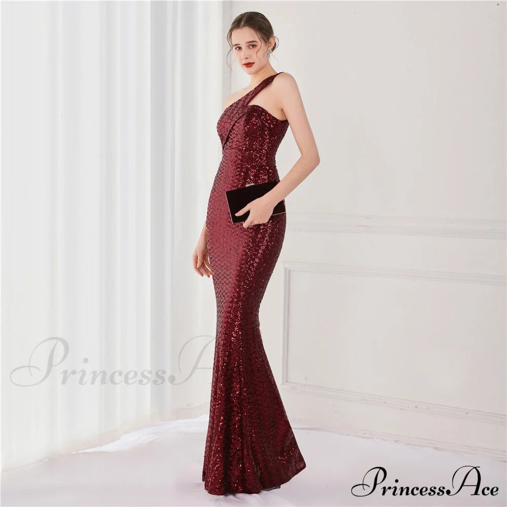 Victoria Formal One-Shoulder Charming Sequined Fishtail Dress S.o. Long Dresses