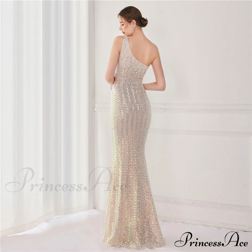 Victoria Formal One-Shoulder Charming Sequined Fishtail Dress S.o. Long Dresses