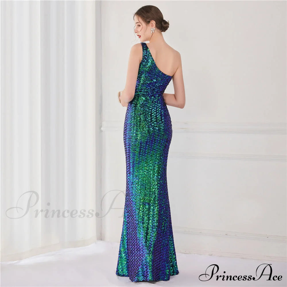 Victoria Formal One-Shoulder Charming Sequined Fishtail Dress S.o. Long Dresses