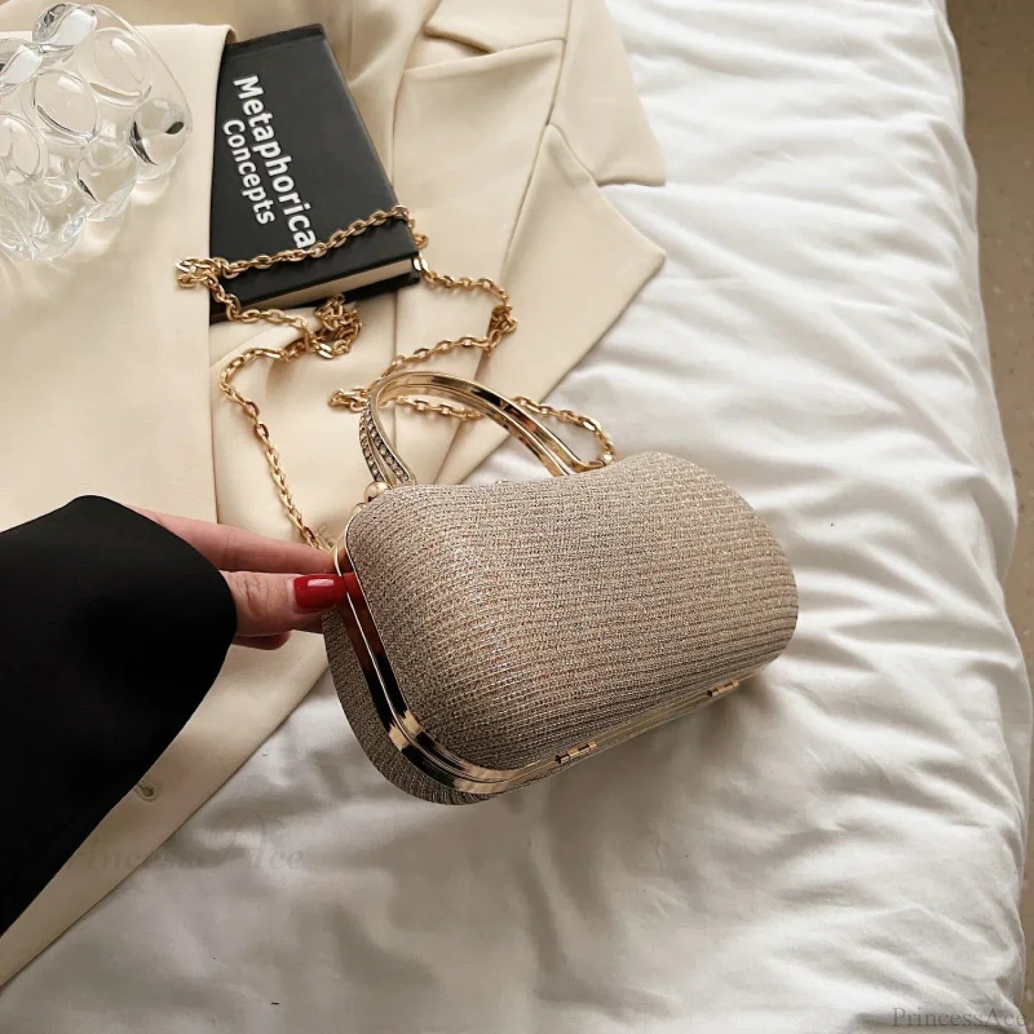 Vintage Chain Evening Shoulder Clutch Bag clutchbag-250126