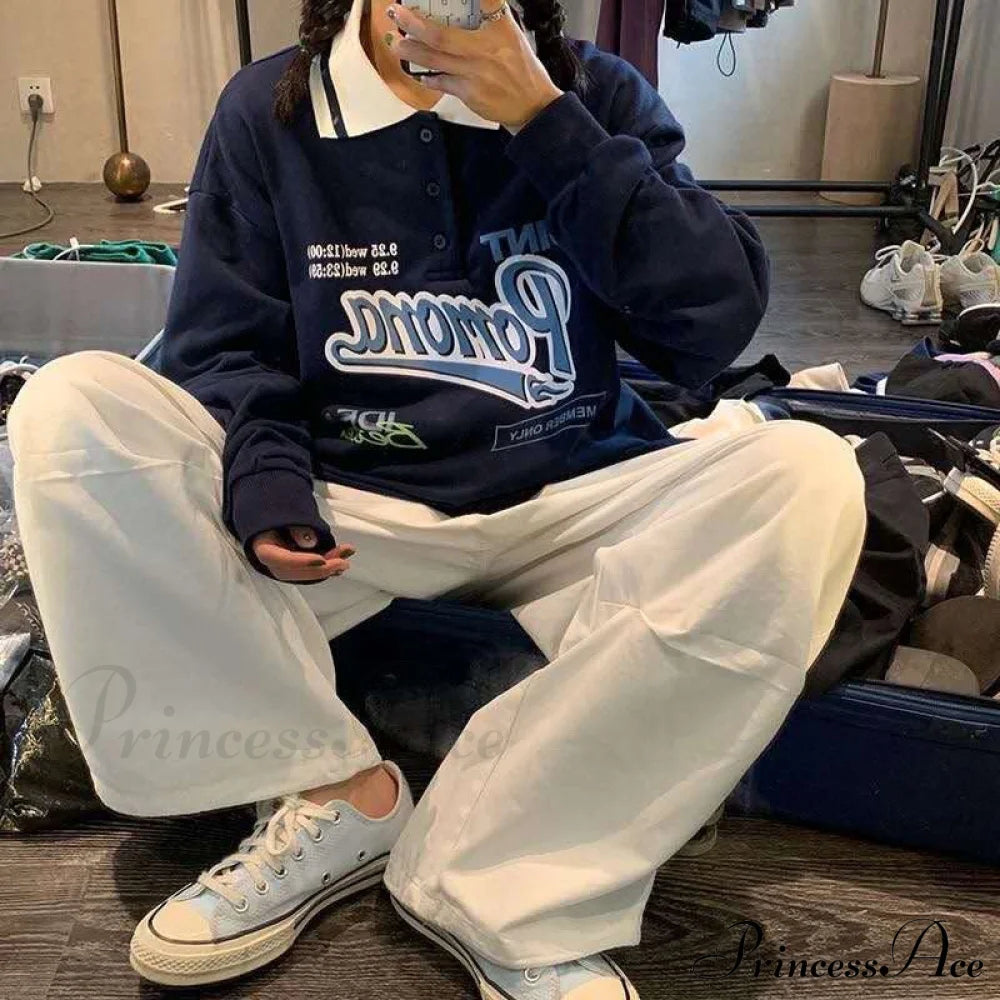 Vintage Design Letter Sweatshirt Sweatshirts