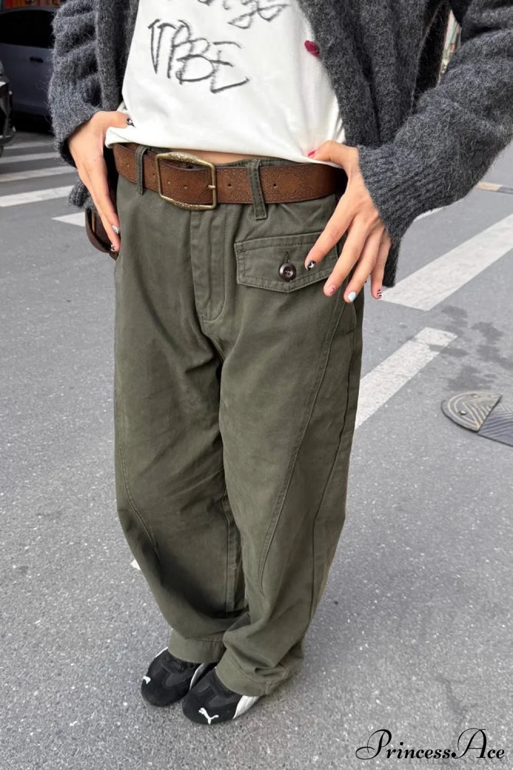 Vintage Draped Cuffed Cargo Pants