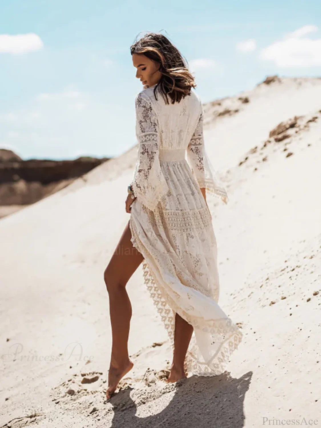 Vintage Embroidery Loose White Red Boho Dress bohodress-250126