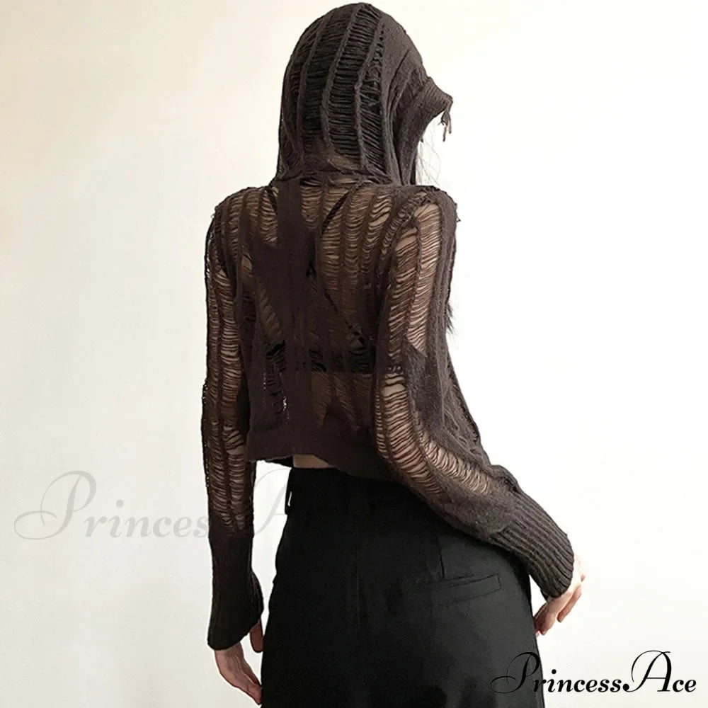 Vintage Gothic Dark Hooded Stylish Elegant Classic Trendy Unique Crop Top