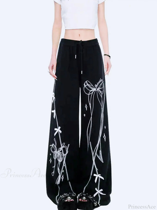 Vintage Gothic Elevated Waist Cleansed Baggy Pant Black / S