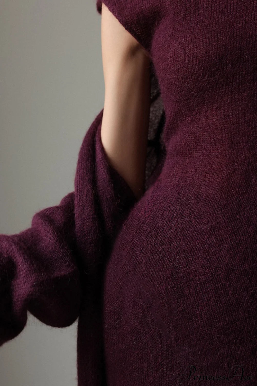 Vintage Knit Cardigan and Sleeveless Dress Two Piece Set