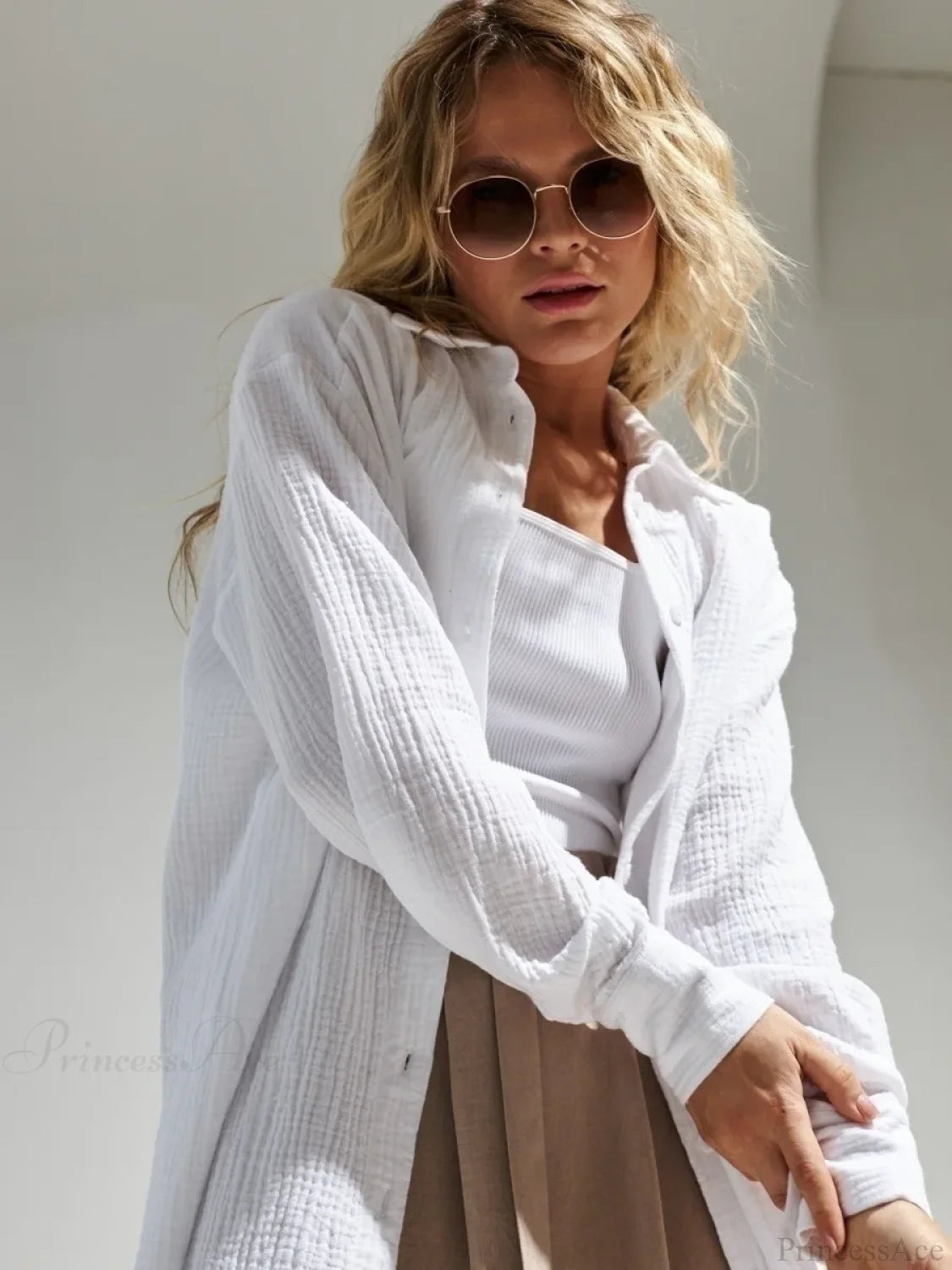 Vintage Loose Fit Blouse White / S blouse-250223