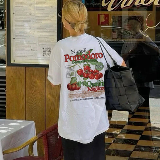 Vintage Napoli Tomato Botanical T-shirt WHITE / S t-shirt-250223