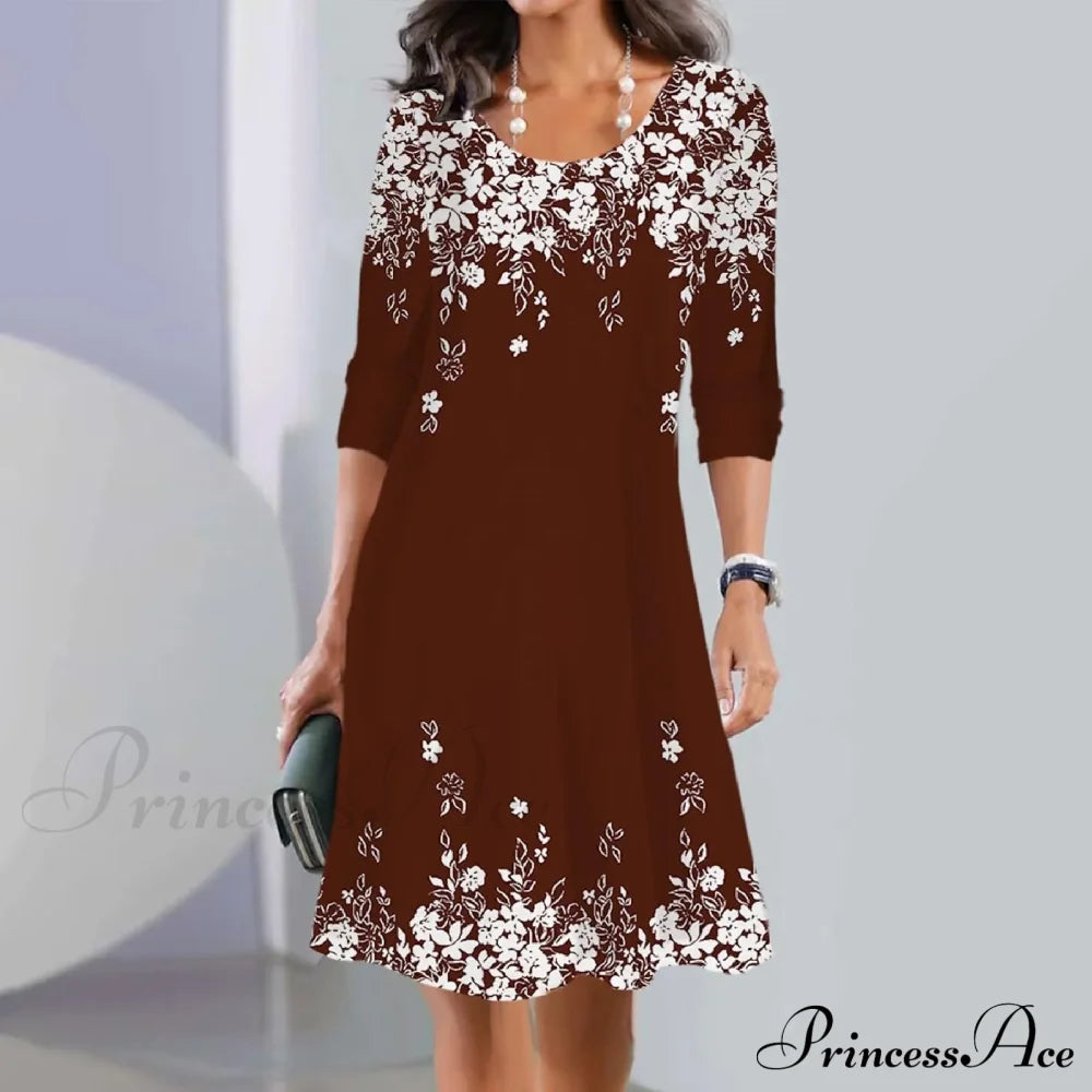 Vintage Polka Dot Print Long Maxi Round Neck Short Sleeve Pockets Loose Casual Summer 2024 Dress