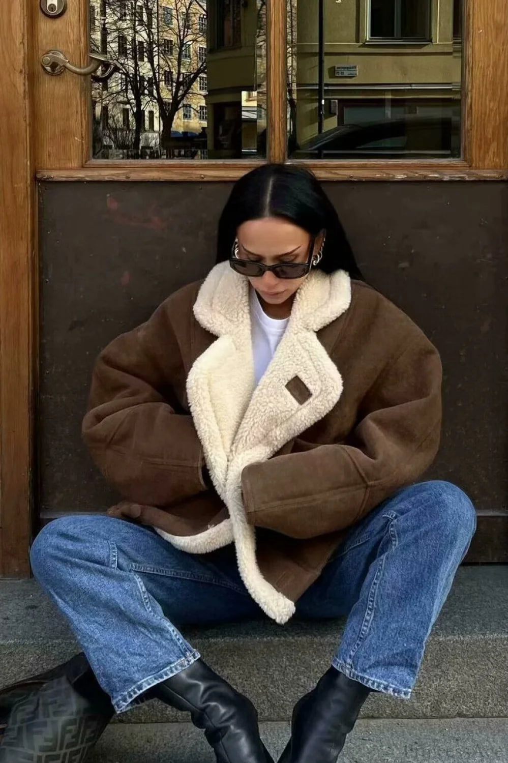 Vintage Sherpa Loose Warm Coat