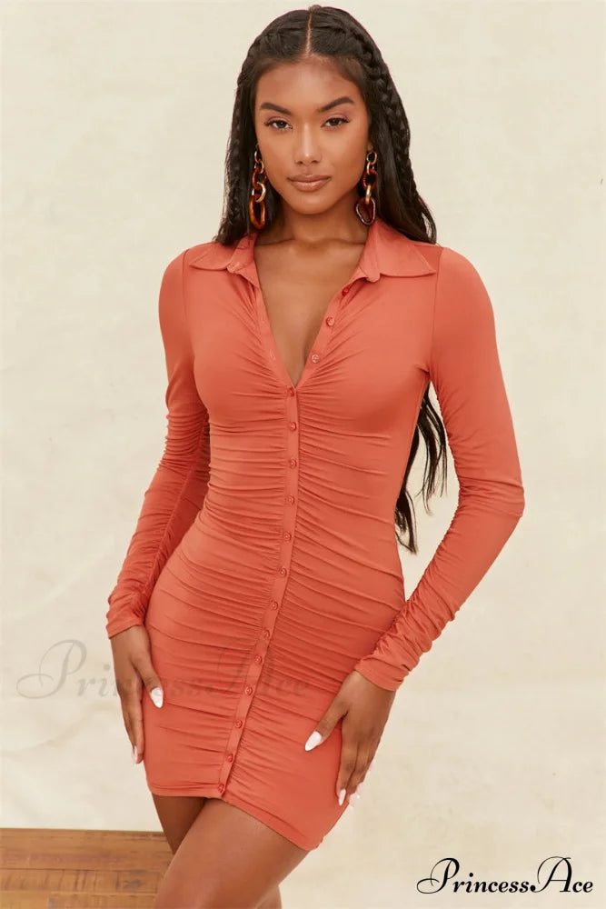 Vintage Single-Breasted Mini Dress For Summer S / Purple Dresses