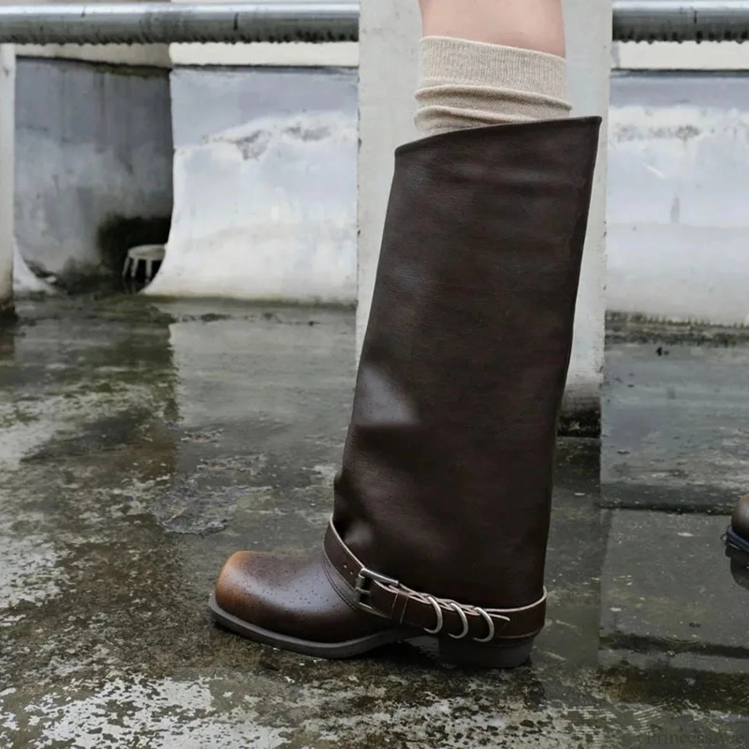 Vintage Style Ebony Thigh High Gothic Boot black2 / 35