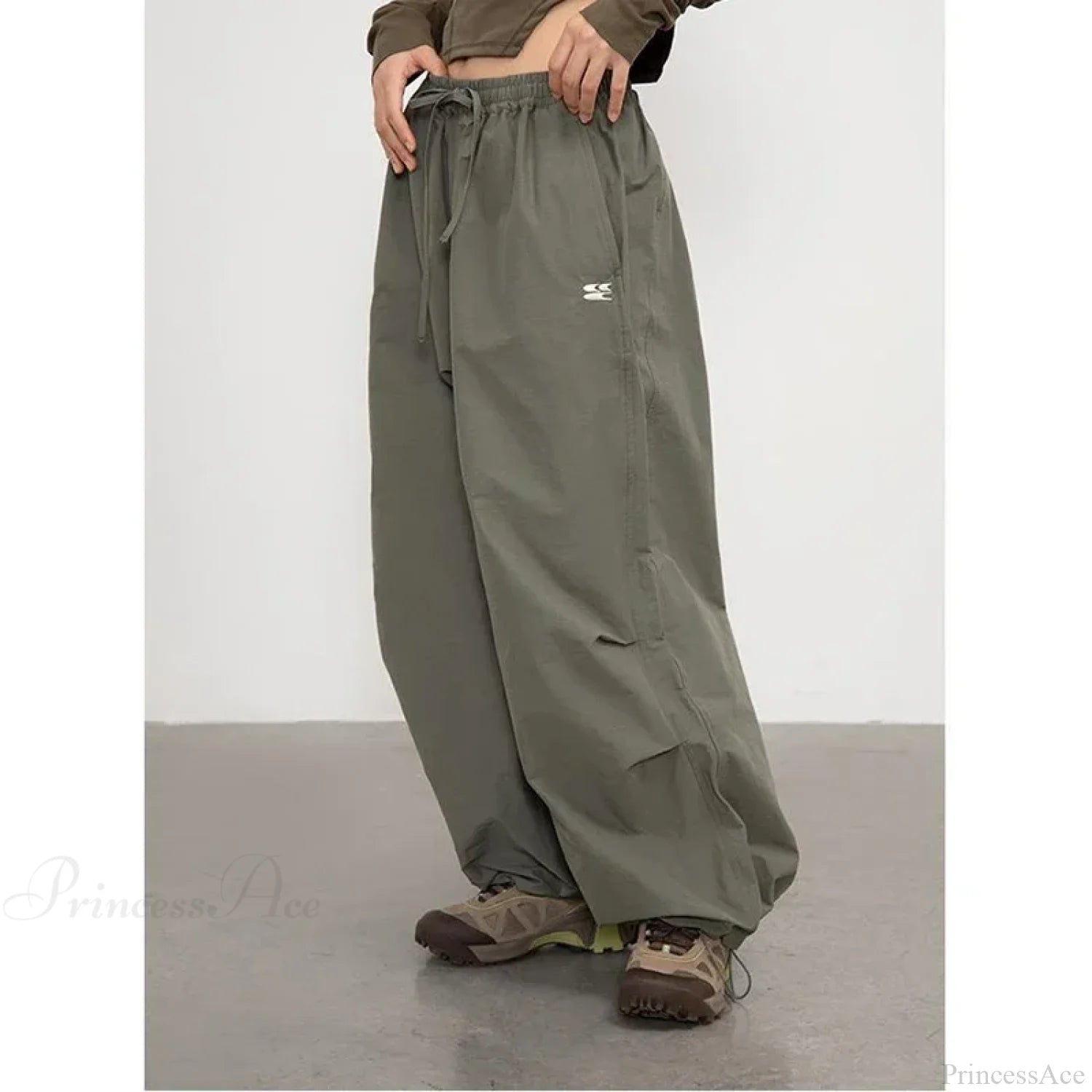 Vintage Y2K Harajuku Parachute Pants Green / M