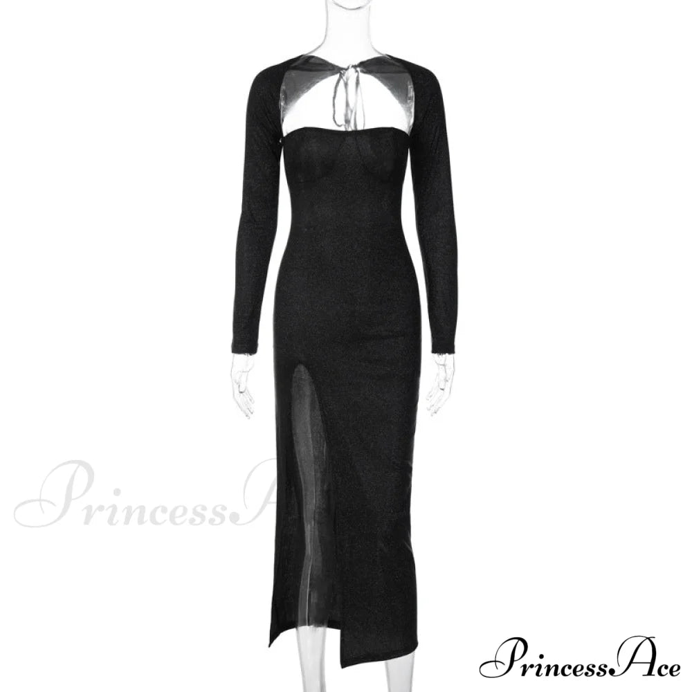 Viv Formal High Charming Slit Glitter Dress S.o. Long Dresses