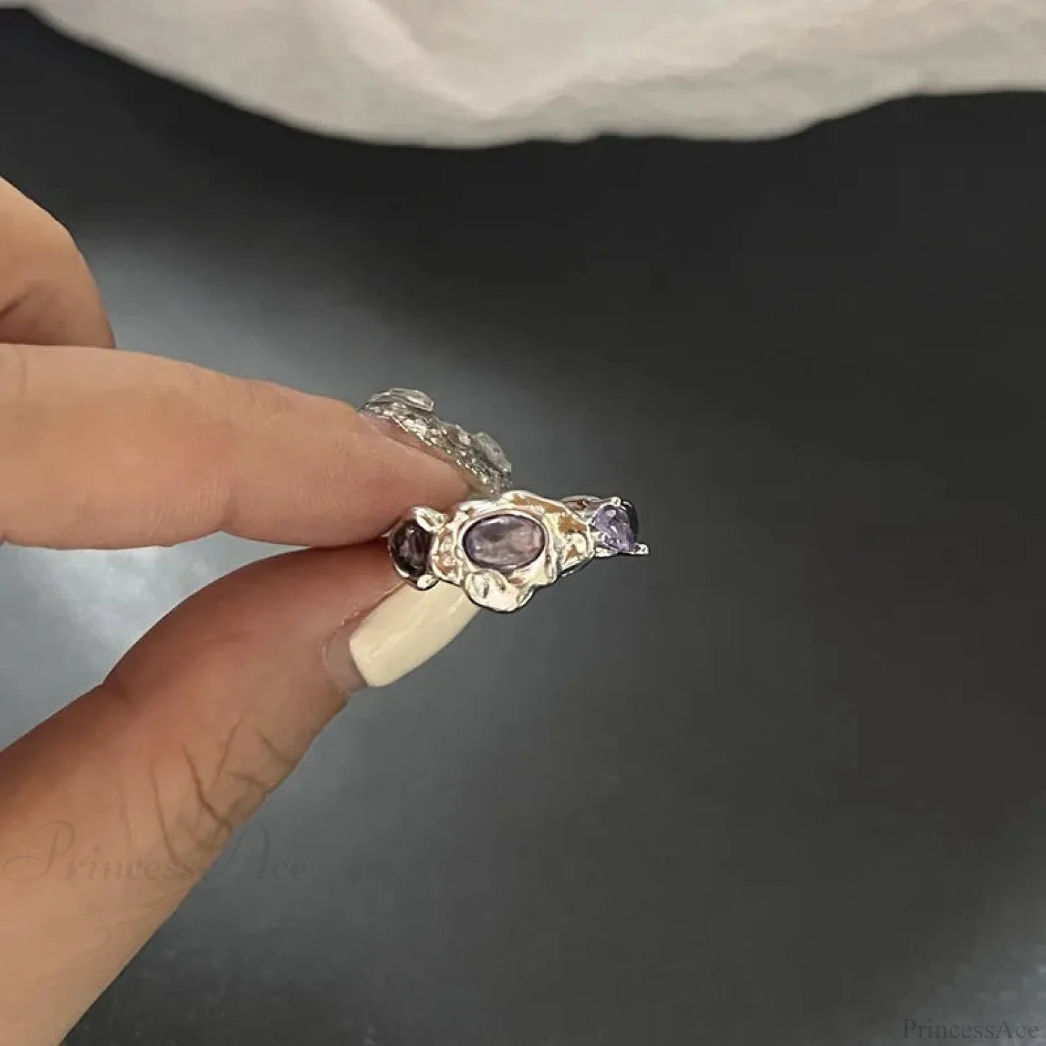 Vivid Stone Drip Rhinestone Gothic Ring color11