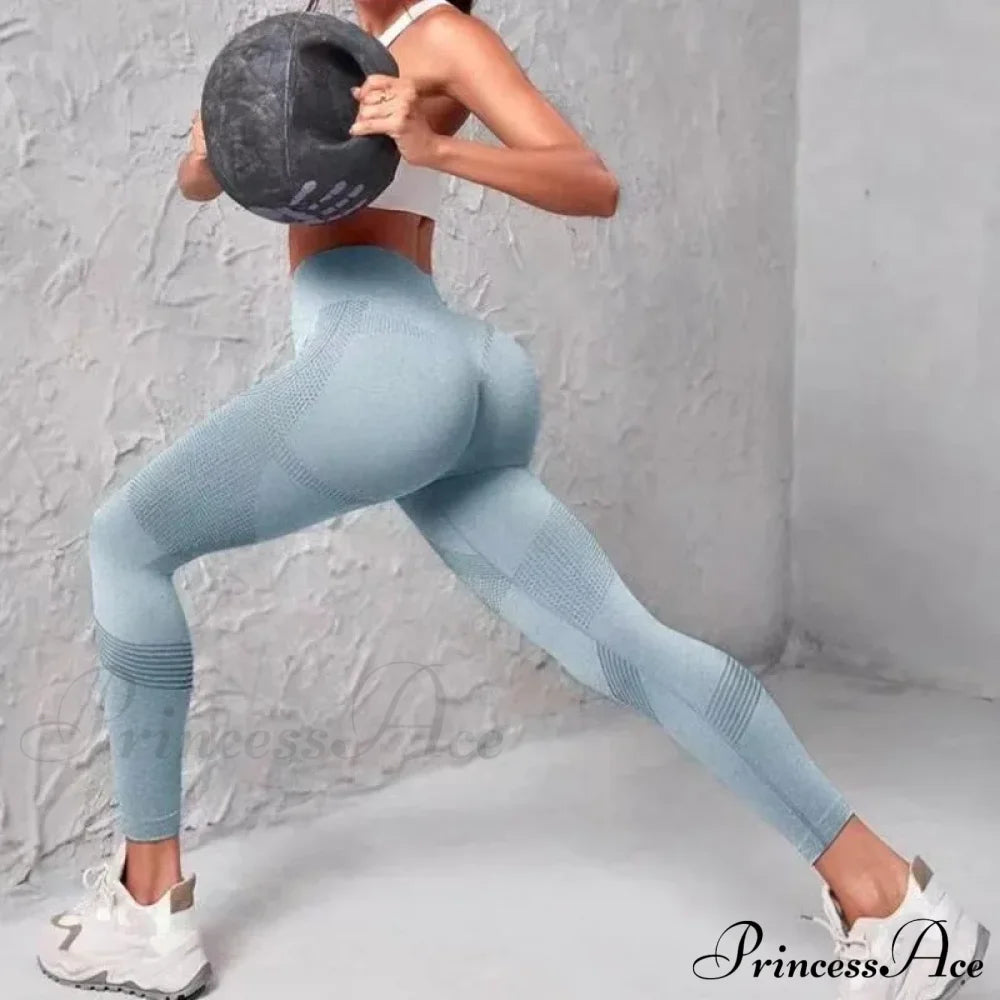 Waist Striped Mesh Fitness Outdoor Running Legging