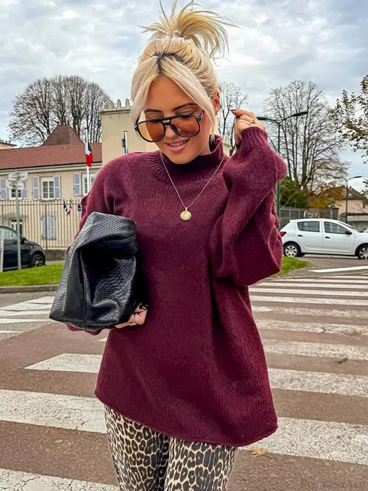 Warm High Neck Retro Sweater