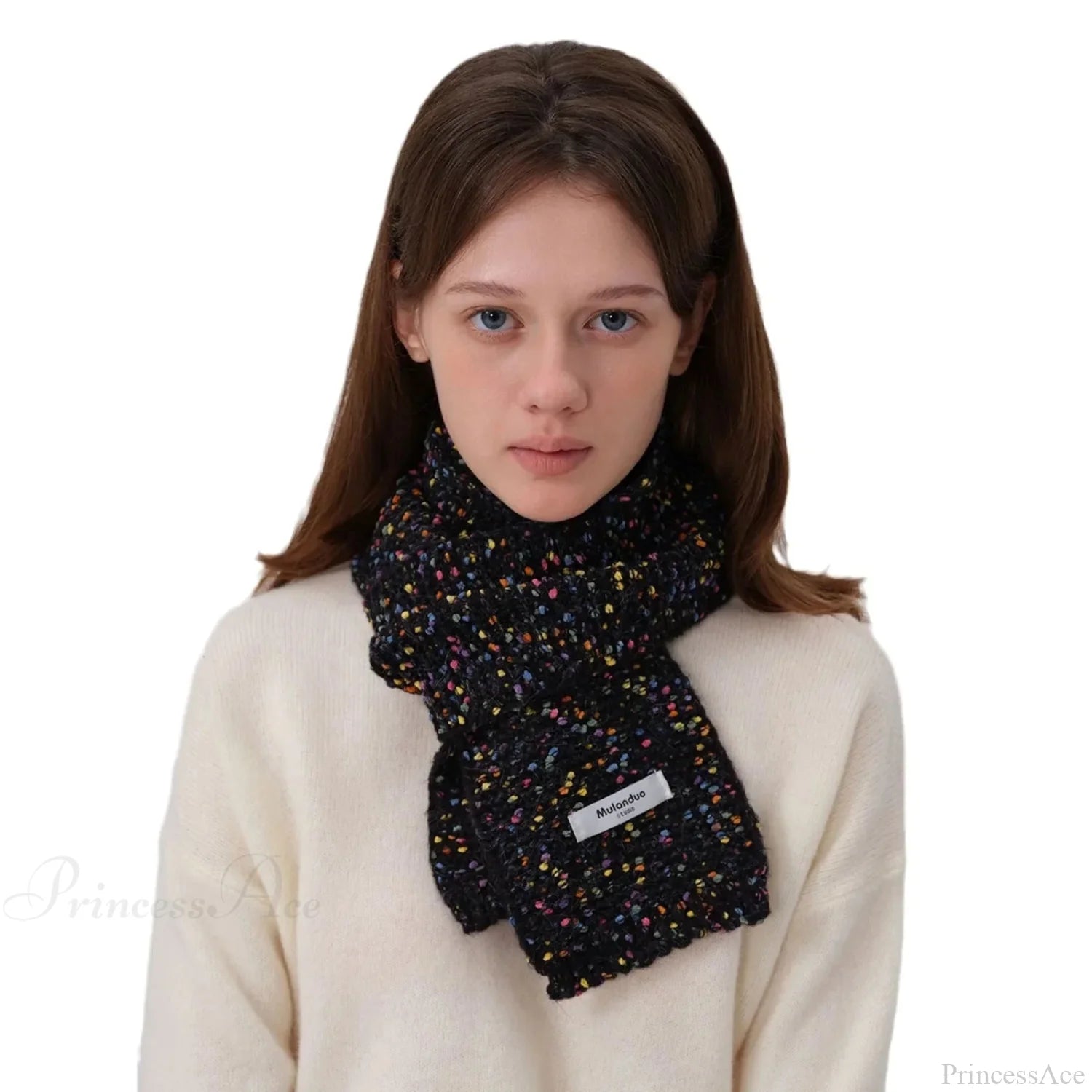 Warm Multi-Color Dot Acrylic Cashmere Small Scarf For Autumn Winter Scarfs-L