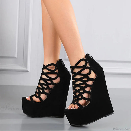 Warm Platform Uncovered Toe Tall Heel Gothic Boot