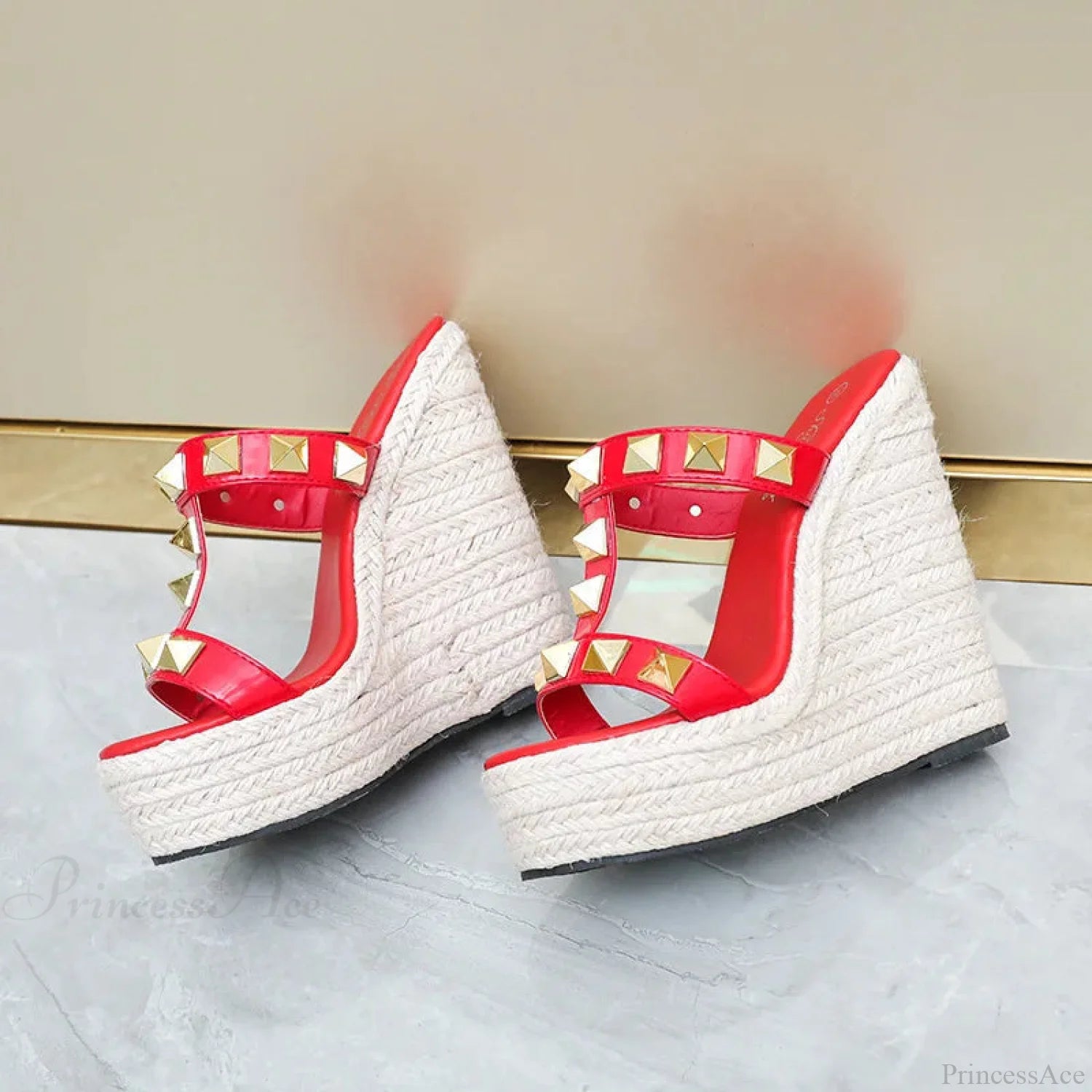 Warm Platform Uncovered Toe Tall Heel Gothic Boot red -14cm / 34