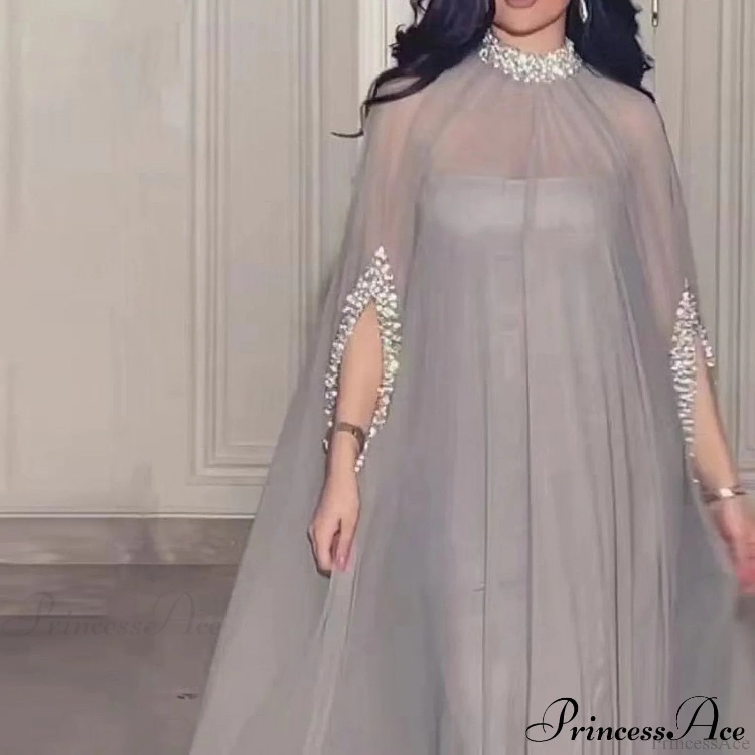 Warm-Season With - Batwing Loose Large Pullover Chiffon Gown Casual Patchwork Party Sleeves Size