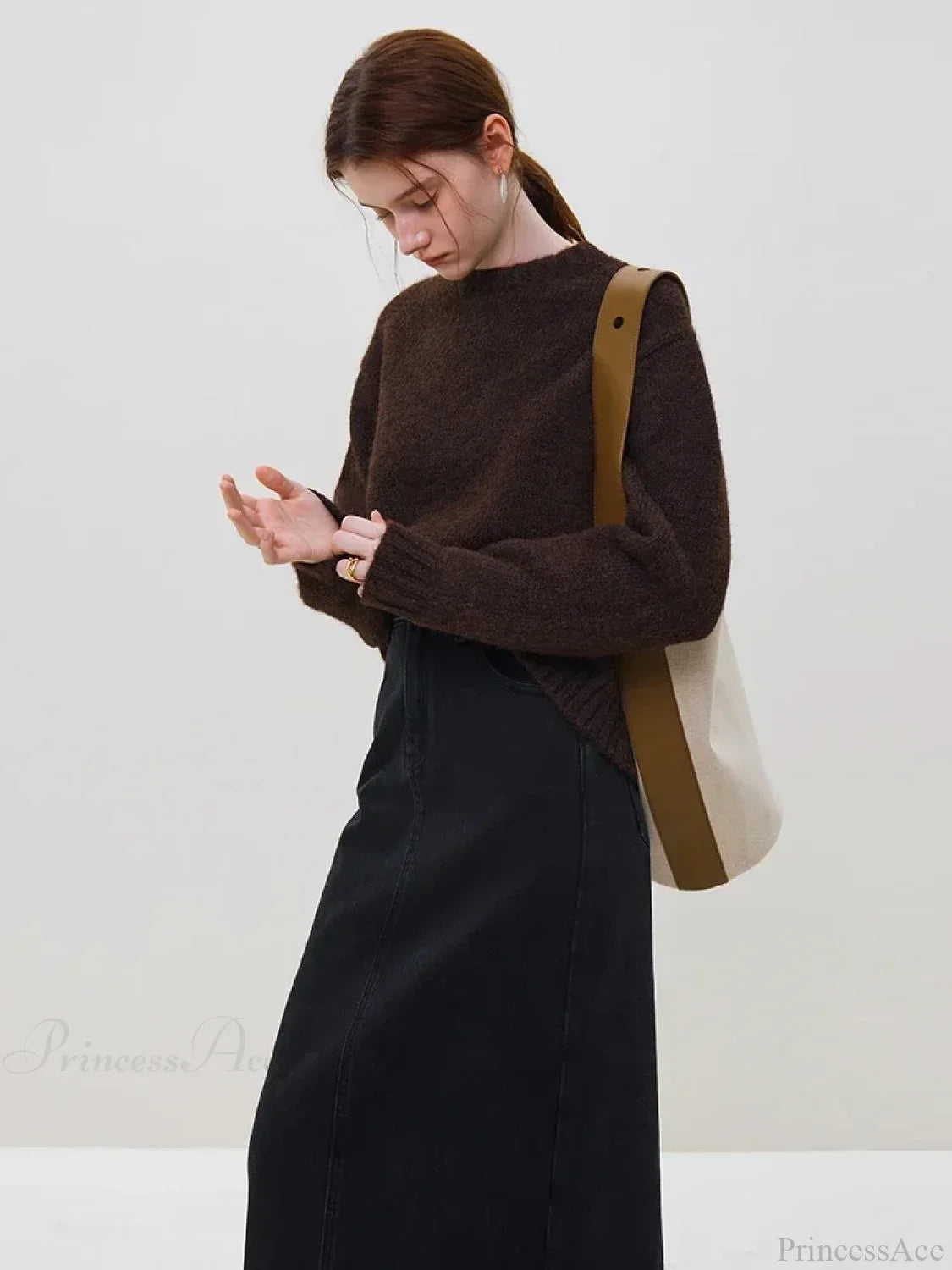 Warm Soft Waxy Round Neck Pullover Sweater