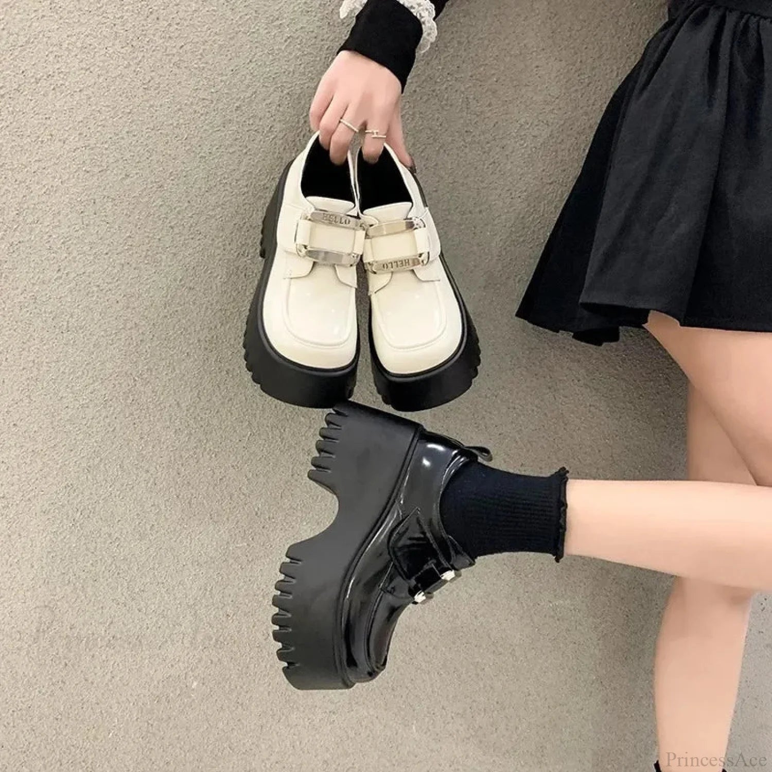 Water-resistant Leather Tall Platform Sneaker