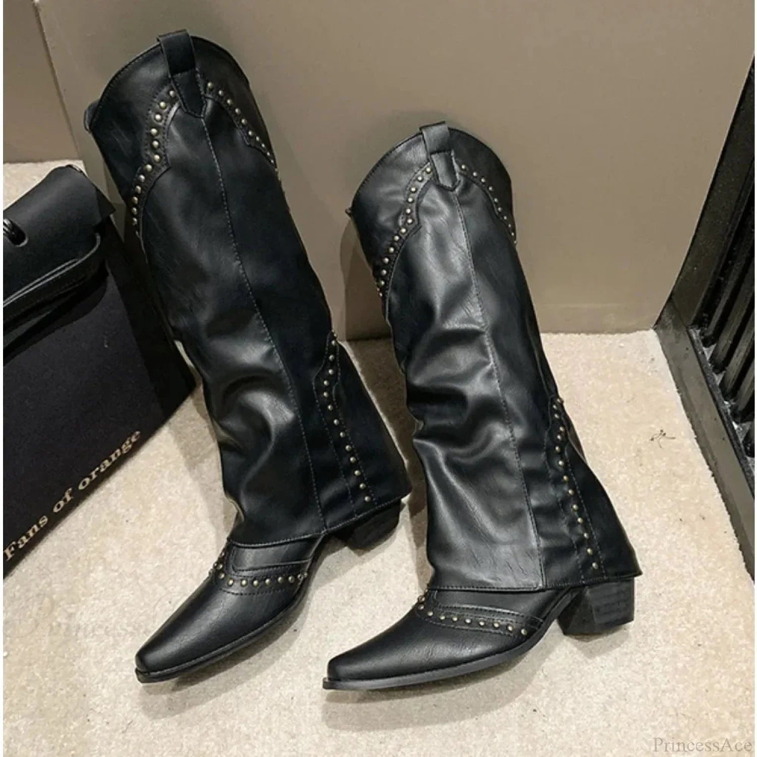 Western Cowboy Long Tube Punk Boot