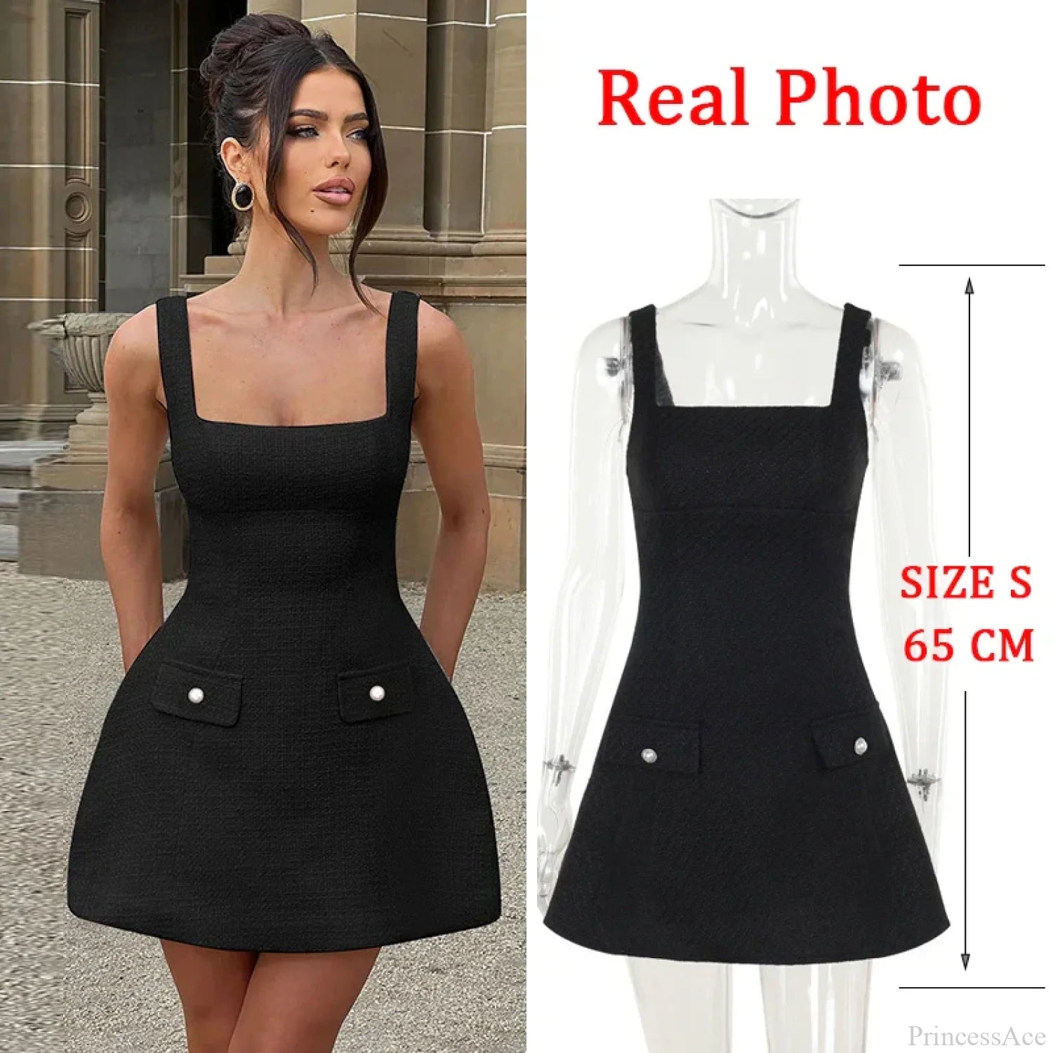 White Pearl Backless Party Dress Black / Xs Partydress-241208