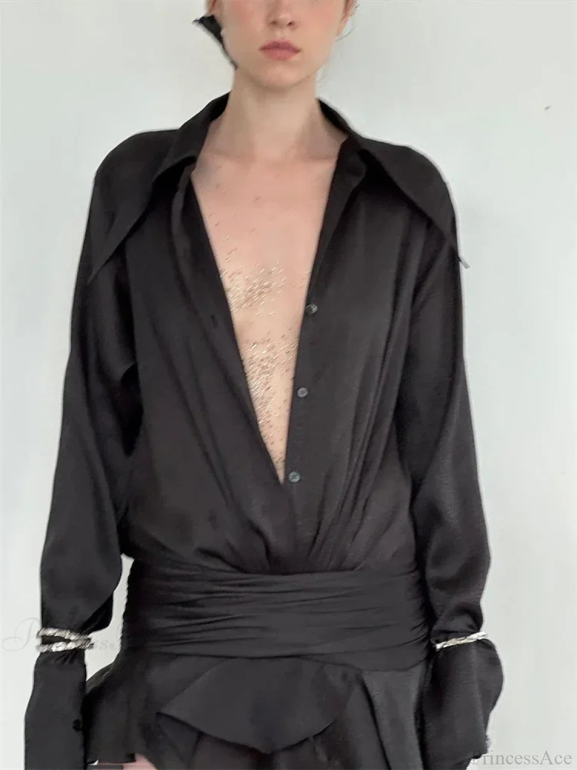 White Ruffled Mini Dress Black / S minidress-250223