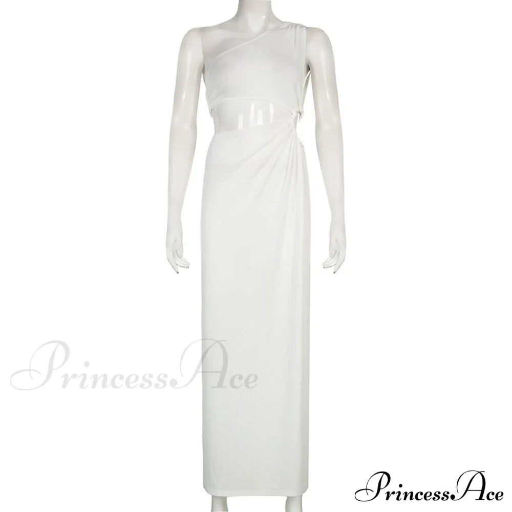 White Shoulder Parties - Women For Split Gown One And Full-Length Warm-Season Elegant Long Beachwear